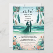 アクアサンド作業積み上げシーガラスブライダルシャワー 招待状 (正面)