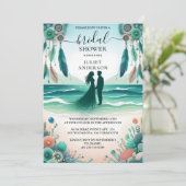 アクアサンド作業積み上げシーガラスブライダルシャワー 招待状 (スタンド正面)