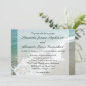 アクアサーフクラッシュ水ビーチ宛先ウェディング 招待状 (スタンド正面)