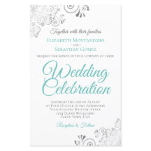 アクアシアンの白の予算の結婚式に招待ラージ