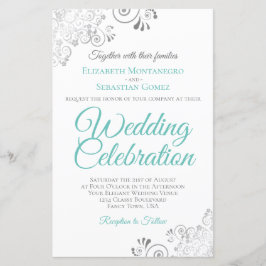 アクアシアンの白の予算の結婚式に招待ラージ