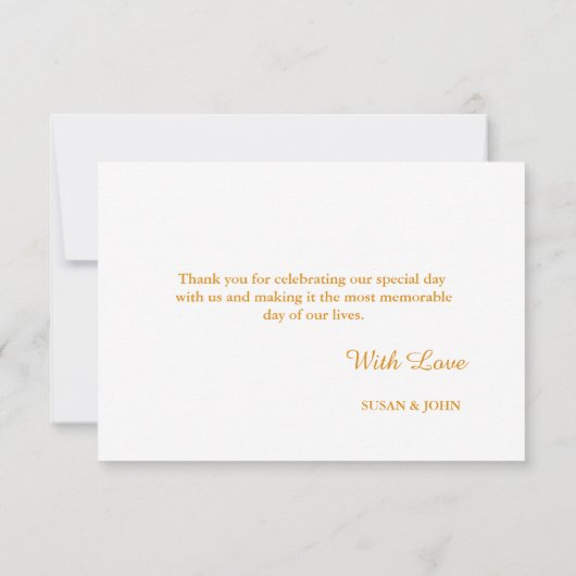 アクアシアンブルーウォーターカラー金ゴールドグリッター サンキューカード (裏面)