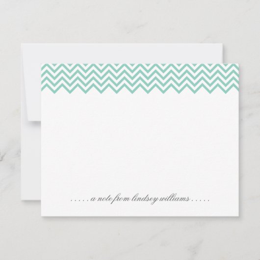 アクアシェブロンと小さなドットの文パーソナライズされた具 招待状 (正面)