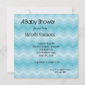 アクアシェブロンベイビーシャワー 招待状 (裏面)