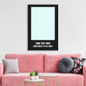 アクアシェブロン模様 キャンバスプリント (インサイチュ (リビング))