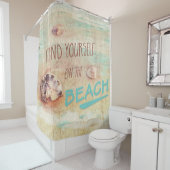 アクアシェルのコラージュビーチで自分を見つける シャワーカーテン (インサイチュ)