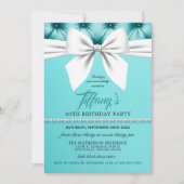 アクアシエレガントックティファニー誕生日招待状 招待状 (正面)