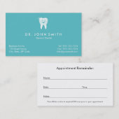 アクアシャイニーな笑顔の歯の歯科アポイントメント 予約カード (正面/裏面)