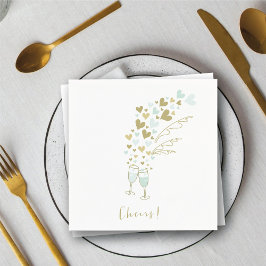 アクアシャンパーニュ応援婚約ウェディングパーティー スタンダードカクテルナプキン