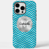 アクアシルクジグザグレストライプグズモノグラム Case-Mate iPhoneケース (裏面)