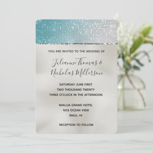 アクアシルバーグラムグリッツパール結婚ズ 招待状 (スタンド正面)