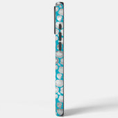 アクアシルバーヒョウアニマルプリントモノグラム Case-Mate iPhoneケース (裏面 / 左)