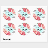 アクアシルバーピンクフローラベビーシャワー準備ポップ・アートの完了 ラウンドシール (シート)