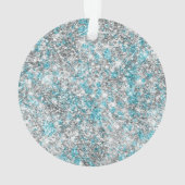 アクアシルバーユニコーングリッタースパークル オーナメント (裏面)