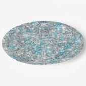 アクアシルバーユニコーングリッタースパークル ペーパープレート (アングル)