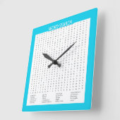 アクアシンプルカラーでの単語の検索縁ど スクエア壁時計 (傾斜)