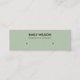 アクアシンプルグリーンクラフトスタッドイヤリングディスプレイロゴ スキニー名刺