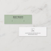 アクアシンプルグリーンクラフトスタッドイヤリングディスプレイロゴ スキニー名刺 (正面/裏面)