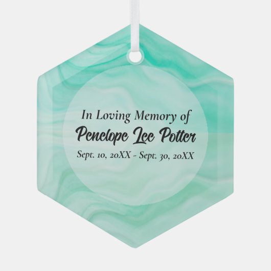 アクアシーウェーブメモリアル形見サンキャッチャー ガラスオーナメント (正面)