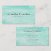 アクアシーショムグリーン抽象芸術ウォーターカラー 名刺 (正面/裏面)