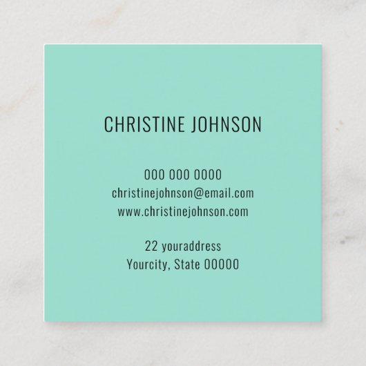 アクアシーセルスクエアビジネスカード スクエア名刺 (裏面)