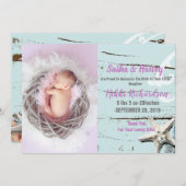 アクアシーセルビーチベビー誕生発表写真 案内状 (正面/裏面)