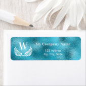 アクアシーブルービジネスモノグラム差出人住所 ラベル (インサイチュ)