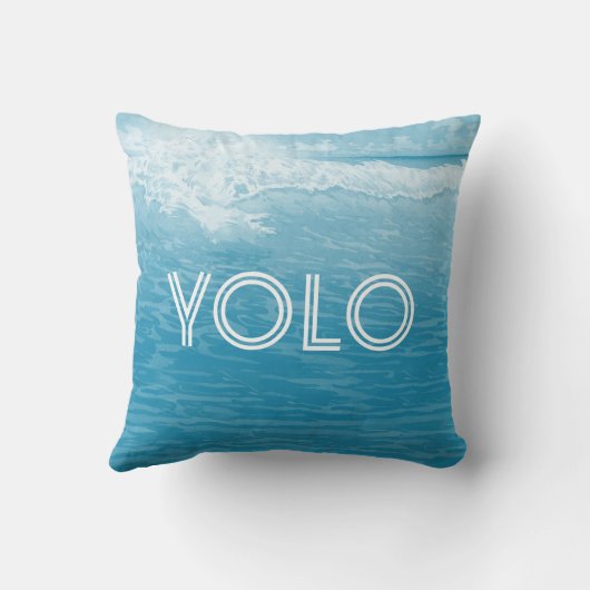 アクアシーブルービーチYOLOあなたは一度だけ住む クッション (裏面)