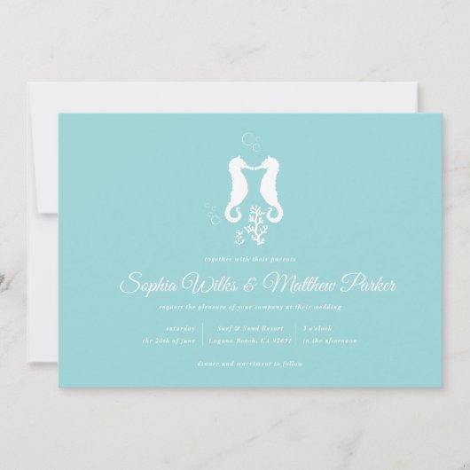 アクアシーホースビーチ結婚式招待状 招待状 (正面)