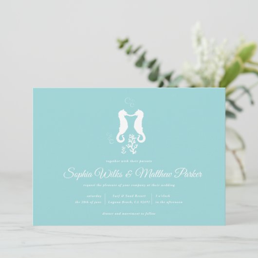 アクアシーホースビーチ結婚式招待状 招待状 (スタンド正面)