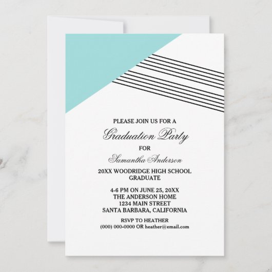 アクアジオメストライプトリ卒業パーティー招待状 招待状 (正面)