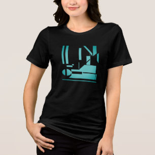アクアジオメトリックシェイプの組み合わせデザイン トライブレンドTシャツ