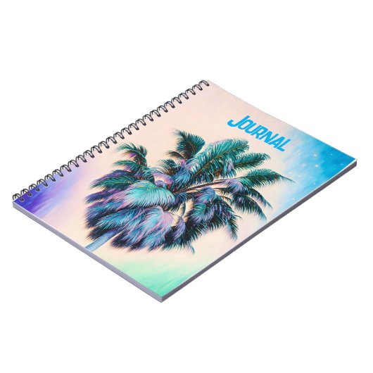 アクアジャーナルのトロピカルアートパームツリー ノートブック (左側)