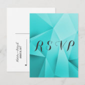 アクアジュエリートーンウェディングRSVPポストカード インビテーションポストカード (正面/裏面)
