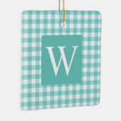 アクアジンガムチェックイニシャルセラミックオーナメント セラミックオーナメント (右)
