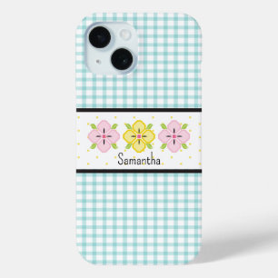 アクアジンガムプレイドフローラモノグラム iPhone 15ケース