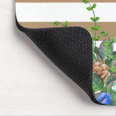 アクアスタイリッシュとタンのフローラと名ストライプ前の文字 マウスパッド (コーナー)