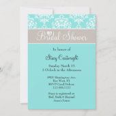 アクアスタイリッシュとトープのブライダルシャワーへの招待 招待状 (正面)