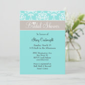 アクアスタイリッシュとトープのブライダルシャワーへの招待 招待状 (スタンド正面)