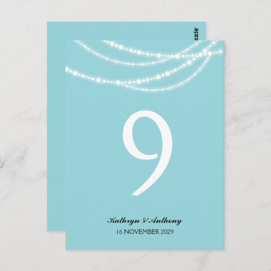 アクアスタイリッシュラきらめくイ結婚トの表番号 ポストカード (正面/裏面)