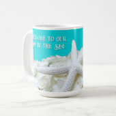 アクアスタフィッシュフローラビーチハウスパーソナライズドマググ コーヒーマグカップ (正面左)