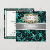 アクアスターズ グレイ リボン ウェディング 招待状 (正面/裏面)