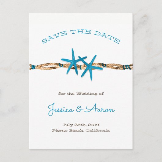 アクアスターフィッシュとロープの保存日 案内ポストカード (正面)