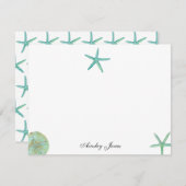 アクアスターフィッシュ水彩イラストレーション注 サンキューカード (正面/裏面)