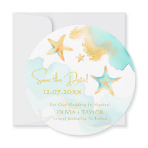 アクアスターフィッシュ ナウティカル ビーチ ウェディング セーブ・ザ・デート