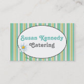 アクアストライプズ&オーバルビジネスカード 名刺 (正面)