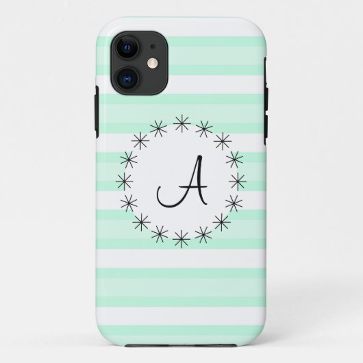 アクアストライプ'モノグラム' iPhoneケース Case-Mate iPhoneケース (裏面)