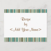 アクアストライプレシピカード4 x 6 ポストカード (正面)