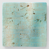 アクアストライプ感動的金ゴールド引用文 ストーンコースター (正面)