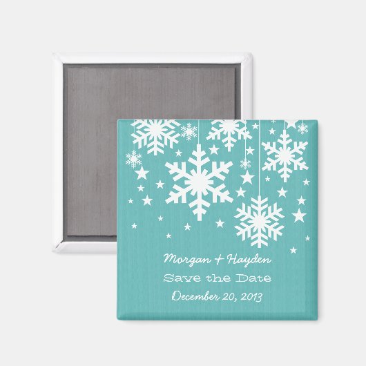 アクアスノーフレークと星デイトマグネットを保存 マグネット (正面/裏面)